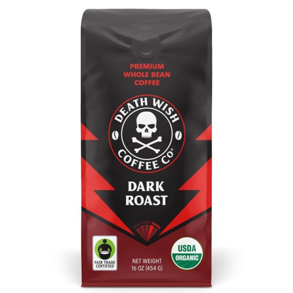 Death Wish Coffee, Organic and Fair Trade Dark Roast Whole Bean Coffee