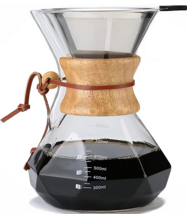 Pour Over Coffee Maker with Reusable Stainless Steel Filter